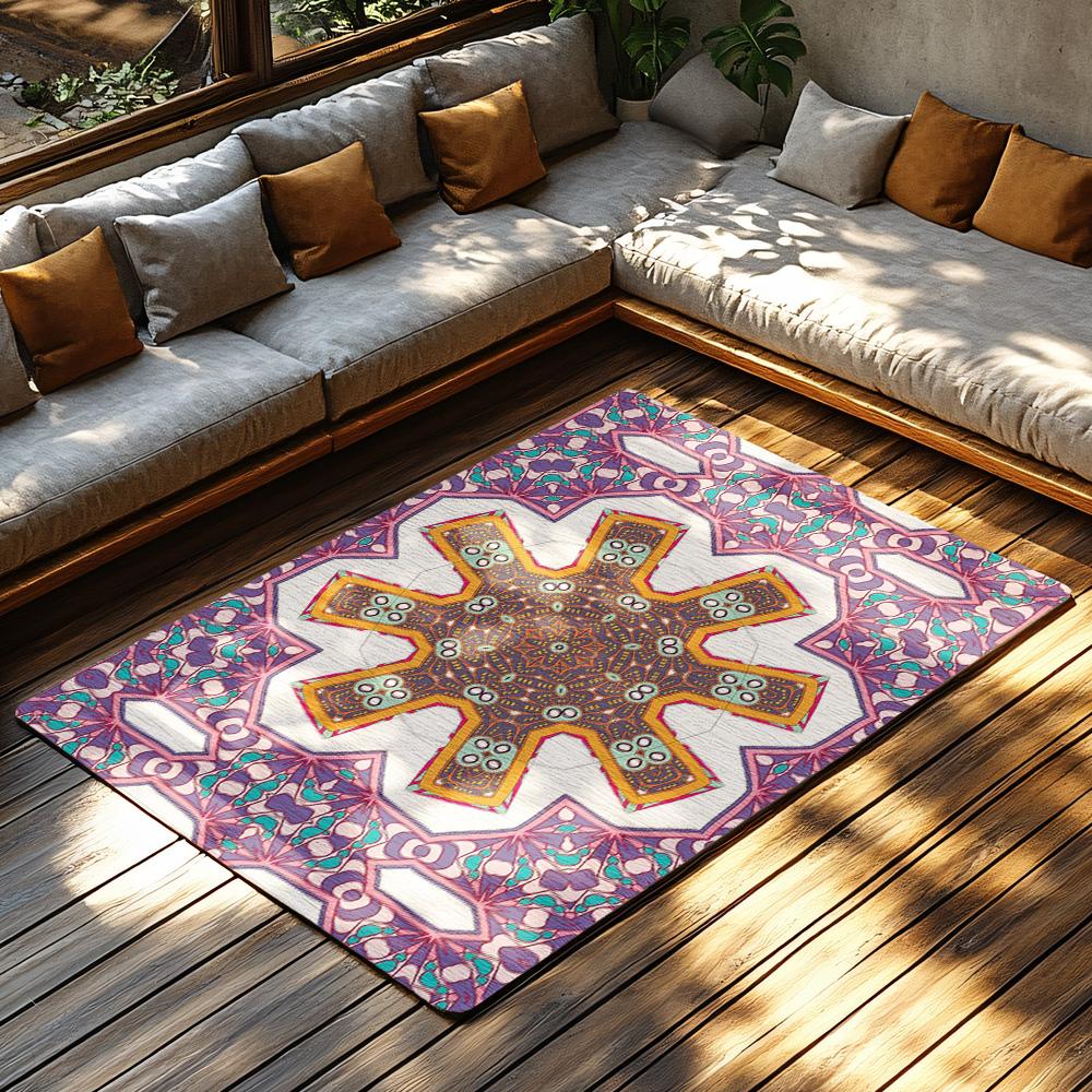 Decorative Persian Area Rug Vintage Bohemian Carpet Non Slip Floor Mat Modern Home Decor Washable Entryway Rug Tribal Pattern Li