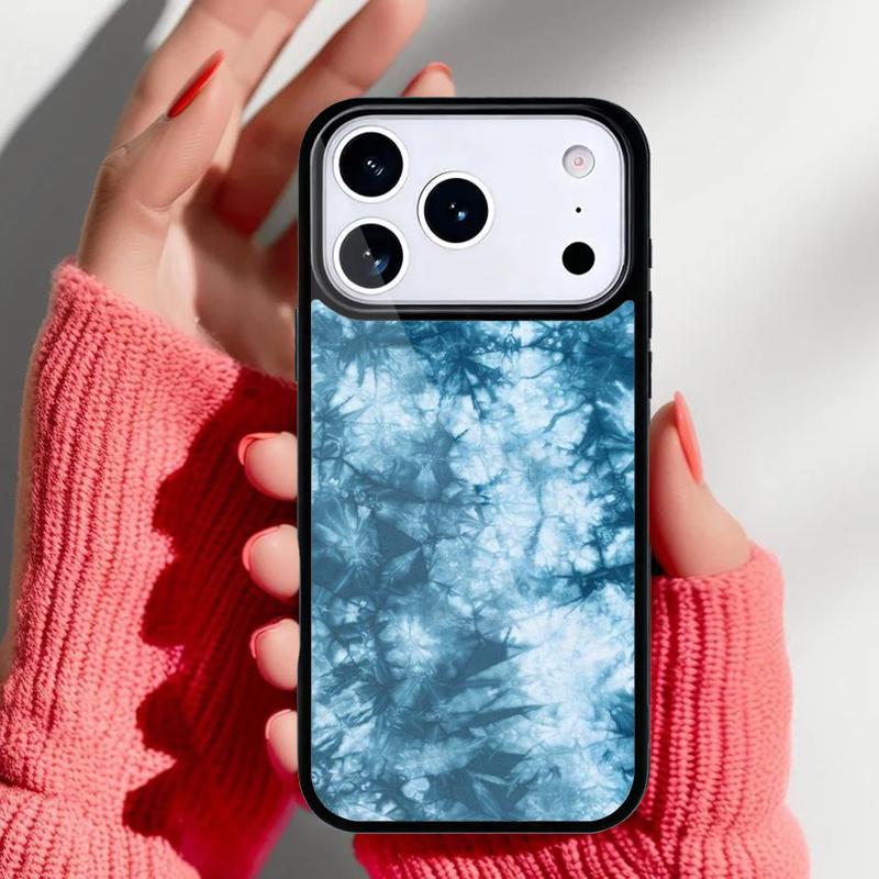 Blaues Tie-Dye Handyhülle für iPhone 17 16 15 14 13 Pro Max Rückabdeckung für 12 11 Pro Hülle