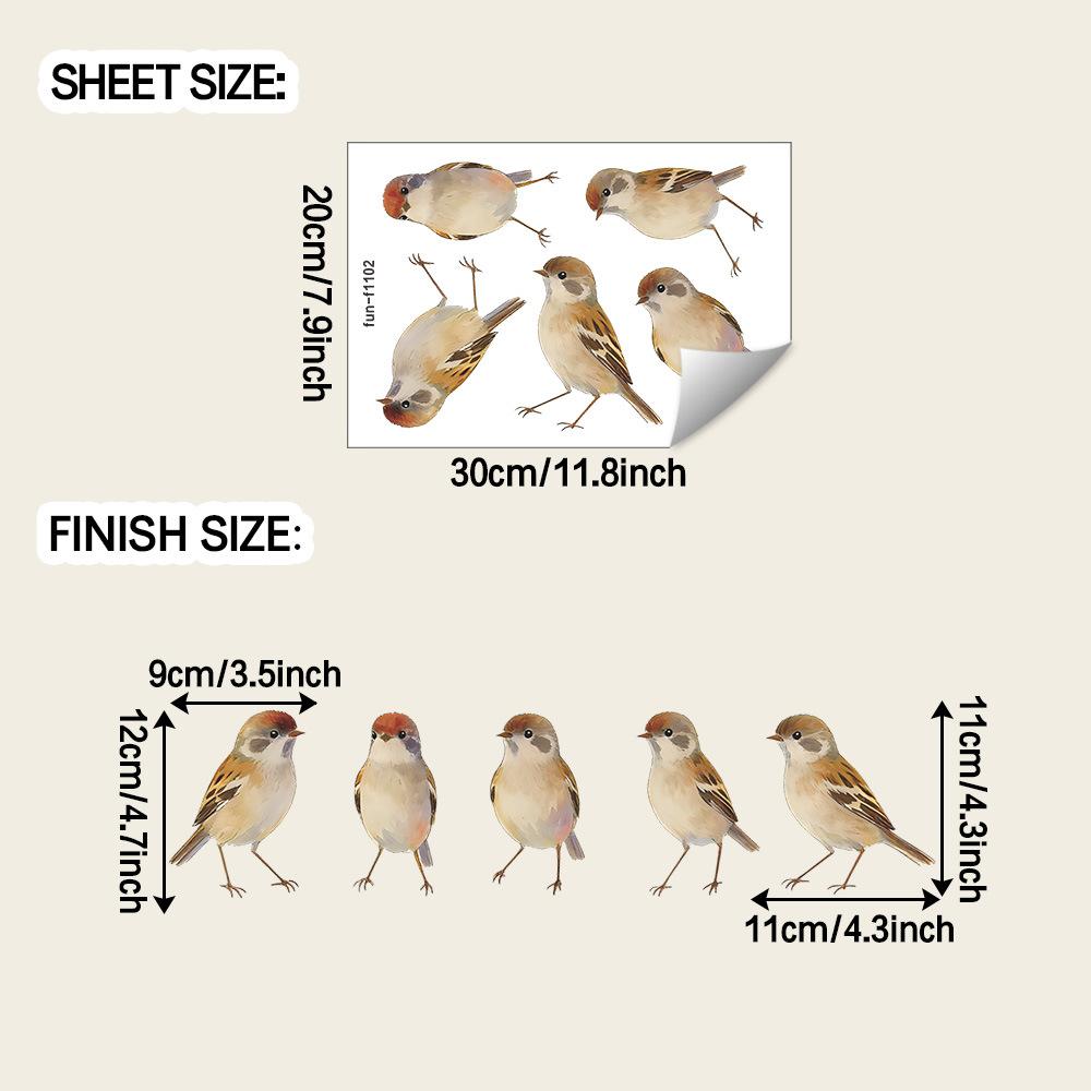 

Простой Акварельный Стиль Маленькие Птички Уличный Балкон Стеклянные Двери и Окна Домашний Декор и Украшение Наклейки на Окна