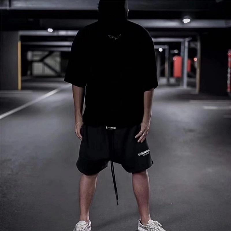 Dubbla linjer Reflekterande shorts Herr Sommar Fempunktsbyxor High Street Lös Enfärgad Enkel Vardaglig