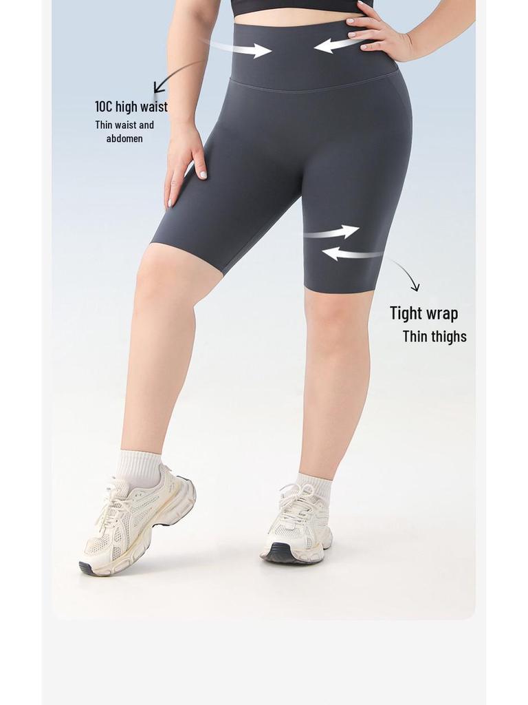 Women's Plus Size Shark Pants - Summer Fitness Cycling Yoga Shorts, Non-Dropping Crotch, 200 Jin, Fat MM.