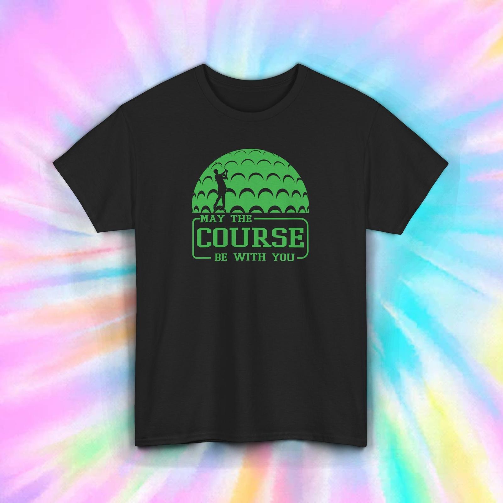 Funny Golf Shirt May the Course Be With You Golfer Gift Tee Retro Style S-5XL 2XL