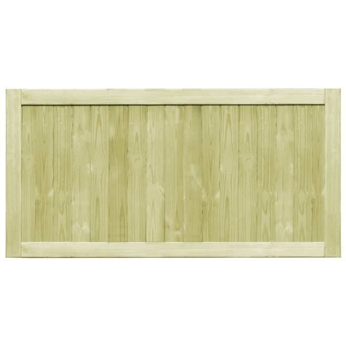 Portillons de jardin - 2 pcs - Bois de pin imprégné FSC - 300x75 cm - Résistant aux intempéries