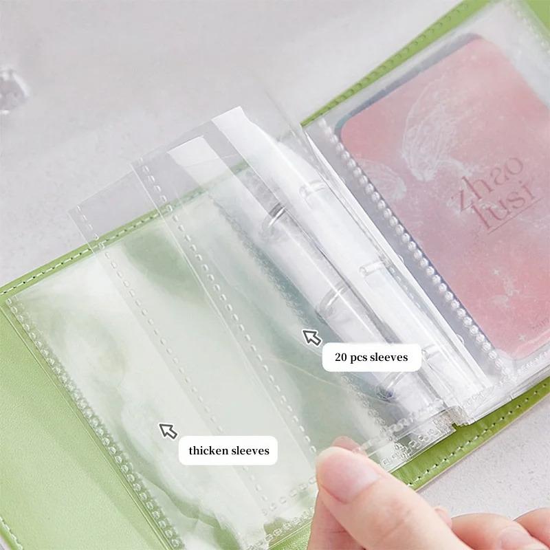 Mini Candy Farbe PU Leder Kpop Fotokarten Ordner Sammelbuch 3 Zoll Kartenaufbewahrung Idol Karte Fotoalbum Halter Buch Schreibwaren