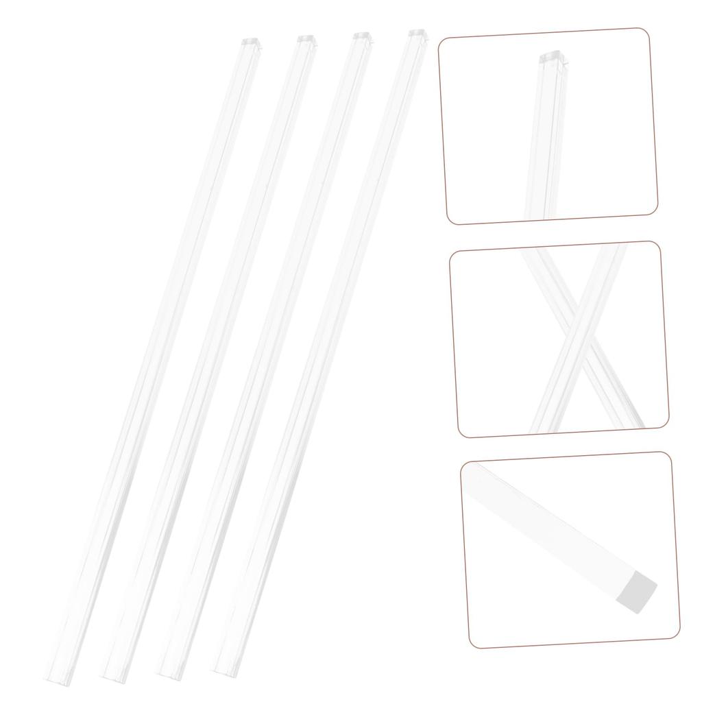 EXCEART Mahjong Pusher Set of 4, 15-inch Clear Crystal Pusher Sticks, Mahjong Table Ruler, Multifunctional Tabletop Game Tool with Smooth Edges, for H