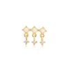 [October Birthstone] Opal 925 Silver One-Sided Piercing E047-04G
