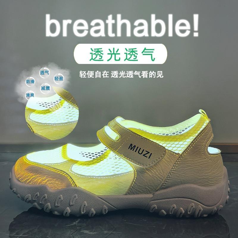 Inner height increase new Velcro dad shoes girl, summer student casual shoes mesh breathable