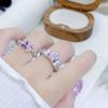 Sweet Pink Zircon Love Butterfly Open Ring Niche Light Luxury High Sense Fashion Stacking Wearing Colored Treasure Ring Woman