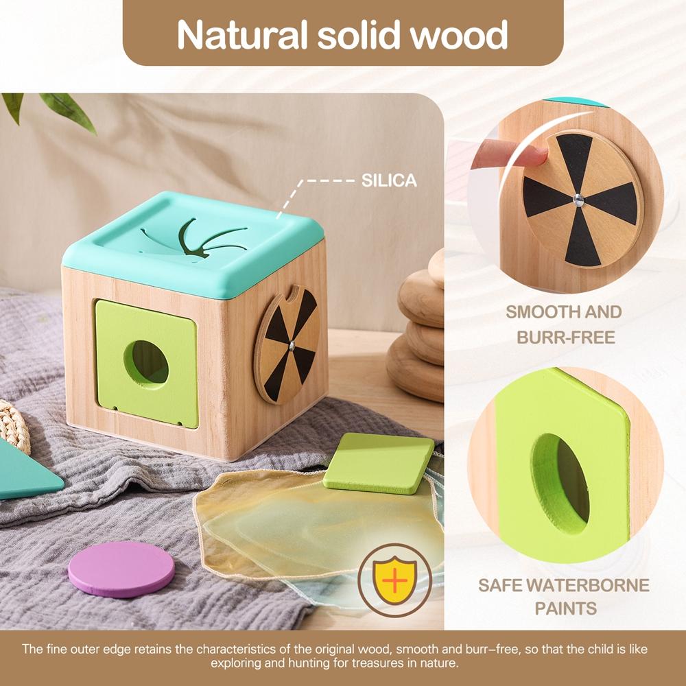 Children Wooden Montessori Toy Kids Magic Tissue Box Exercise Finger Educational Toys for Baby Early Sensory Busy Box Toys Gifts