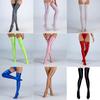 1Pair Lingerie Glossy Nylon Hosiery Oily Women's Shiny Stockings Solid Color Thigh High Socks