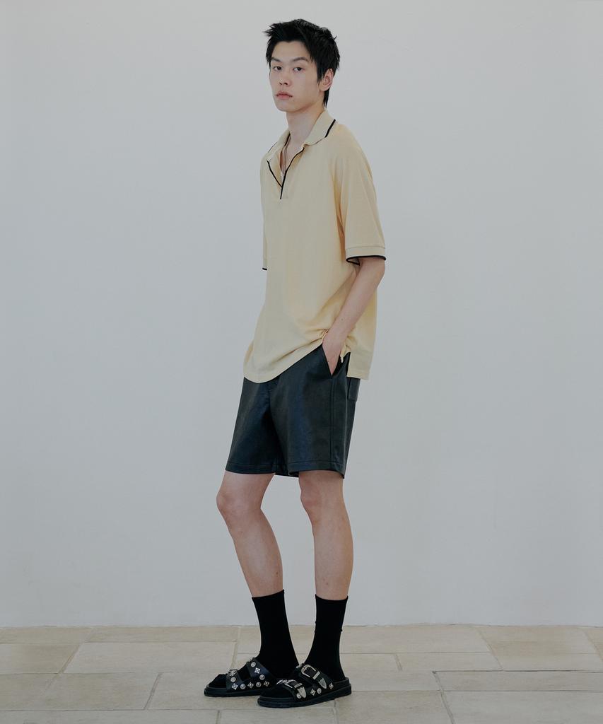NUAKLE Line Pique Shirt_Yellow