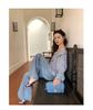 NEWOPEN 2025 Early Spring French Fashion Pure One-Shoulder Striped Women's Shirt C3270
