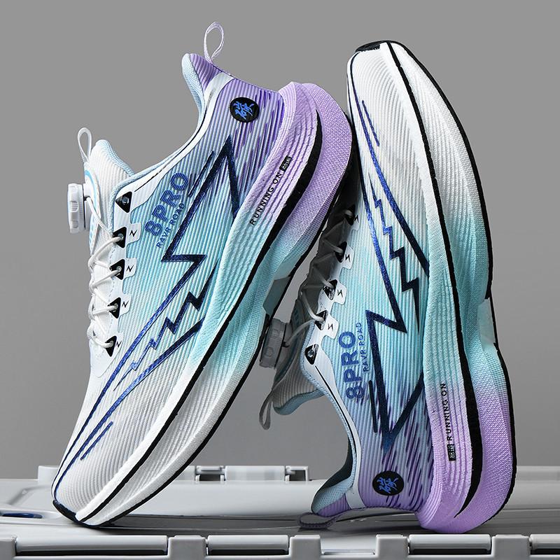 Scarpe da Corsa Red Rabbit Pro con Suola Intera in Carbonio, Ammortizzazione da Gara, Fibbia Rotante, Sneakers per Adolescenti/Studenti, Coppia