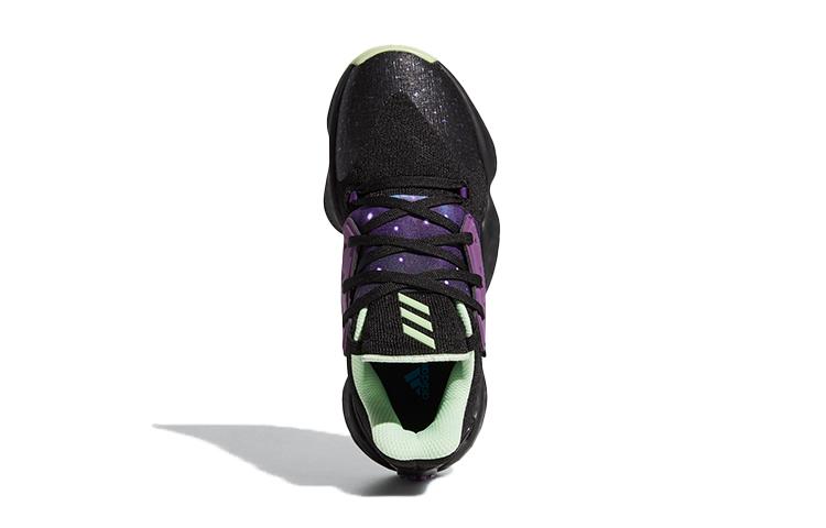 adidas Harden Vol. 4 J Atmungsaktive Niedrige Kinder-Basketballschuhe Schwarz Lila Jugendliche FV3038