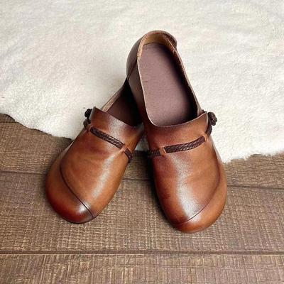 Women's Spring and Summer Retro Ethnic Style Soft Bottom Single Shoes Flat Non-slip Casual Mom Shoes