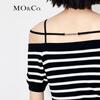 MO&Co. Off-Shoulder Striped A-Line Dress