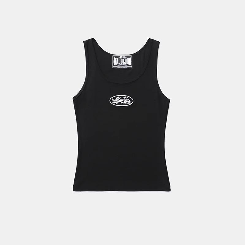 

Korean Badblood BCAC Series American Spicy Girl Women s Slim Fit Tank Top with Embroidered Lettering. M