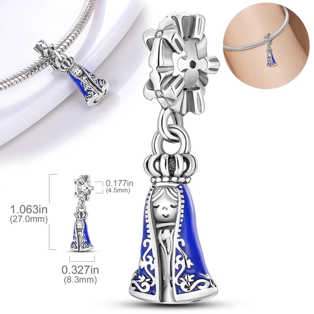

Authentic Original Charm Bead Components Copper Metal Elegant Holy Virgin Mary Bead Components Compatible With Charm Bead Components Plata Bracelets