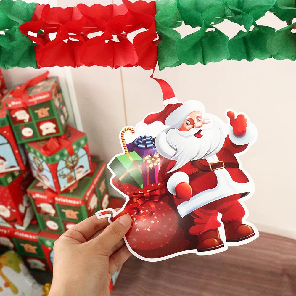 2.7M Christmas Ceiling Layout Flags Impressive Wall Hanging Christmas Santa Claus Banner Decorative Christmas Banner Decorations