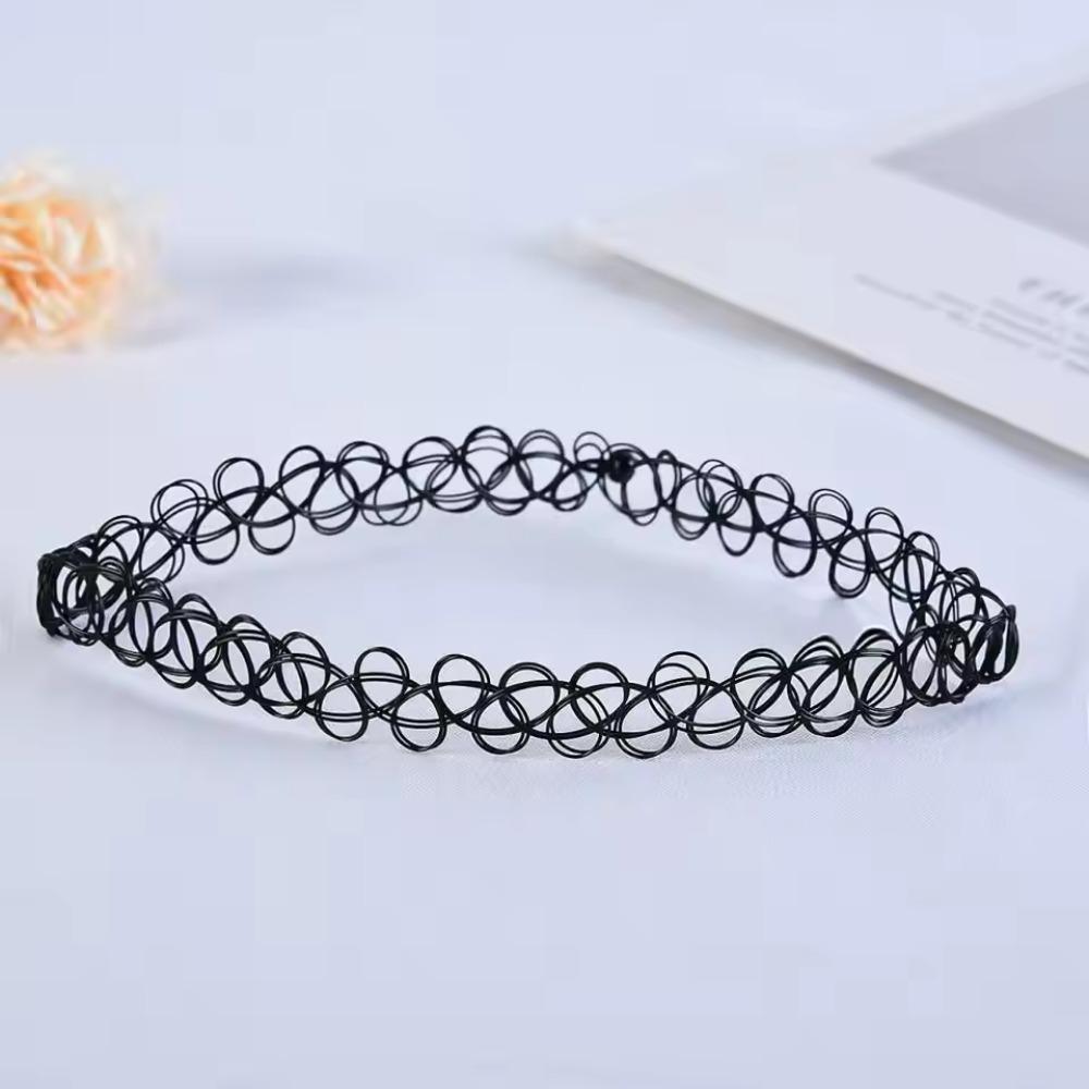 Choker Necklace Vintage Elastic Tattoo Choker Multi Color Fashion Retro Necklace Stretch Braided Fish Thread Gothic Jewellery