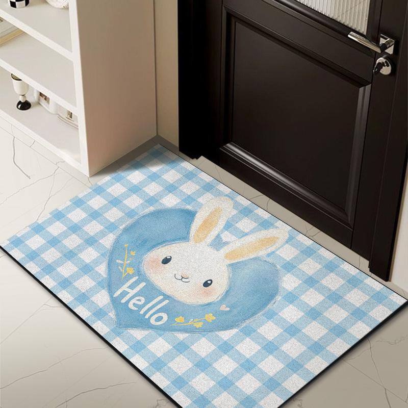 Kreskówkowa jedwabna mata podłogowa na drzwi wejściowe, domowa mata na drzwi wejściowe, mata na brud na drzwi, zewnętrzna odporna na brud, usuwająca kurz, dywan, który można dopasować