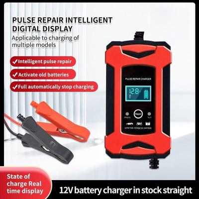 Carregador de bateria inteligente de 12 V para carros e motocicletas elétricos