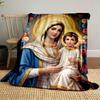 Holy Image of Mother and Child with HaloFlannel Blanket for Bedroom, Living Room, Sofa, and Nap