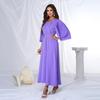 Elegant Long-Sleeve V-Neck Evening Gown - European & American Style