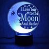 Neue LED 7 Farben wechselnde 3D-Nachtlicht-Tischlampe, USB-Lampe, Acryl, Mondnacht-Design