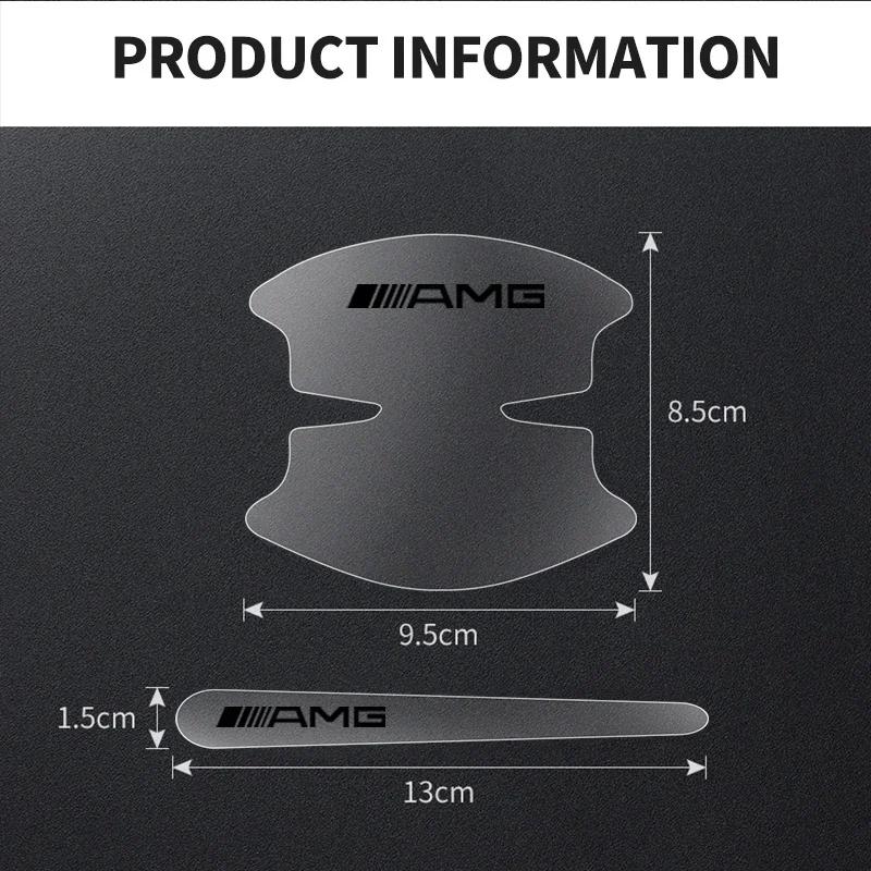 For Mercedes Benz AMG GLE GLS CLS GLC CLA GL 8Pcs Car Door Handle Bowl Transparent Rubber Protector Car Sticker Door Wrist Film