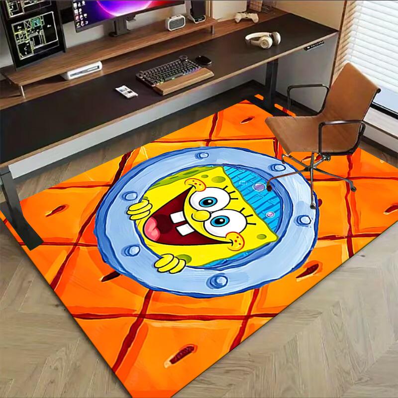 Spongebob Window Carpet For Playroom Bedroom Living Room Sofa Home Decorkids Game Area Rug Nonslip Floor Mat