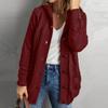 Women's Solid Color Long Sleeved Casual Pocket Knitted Sweater Cardigan Jacket