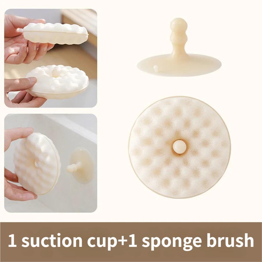 

Honeycomb sponge cleaning wipe with suction cups: Rich foam, highly effective oil removal, hangs up to dry easily, a must-have for kitchen cleaning. 2pcs белый