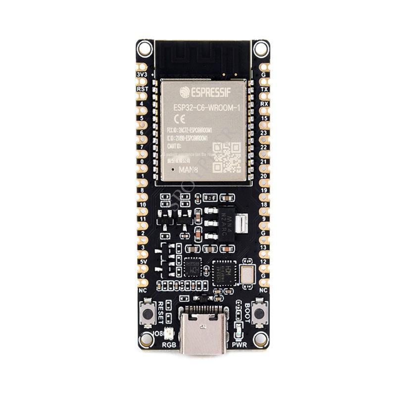 ESP32-C6 WiFi 6 Dev Board with 160MHz Single-Core Processor, ESP32-C6-WROOM-1-N8