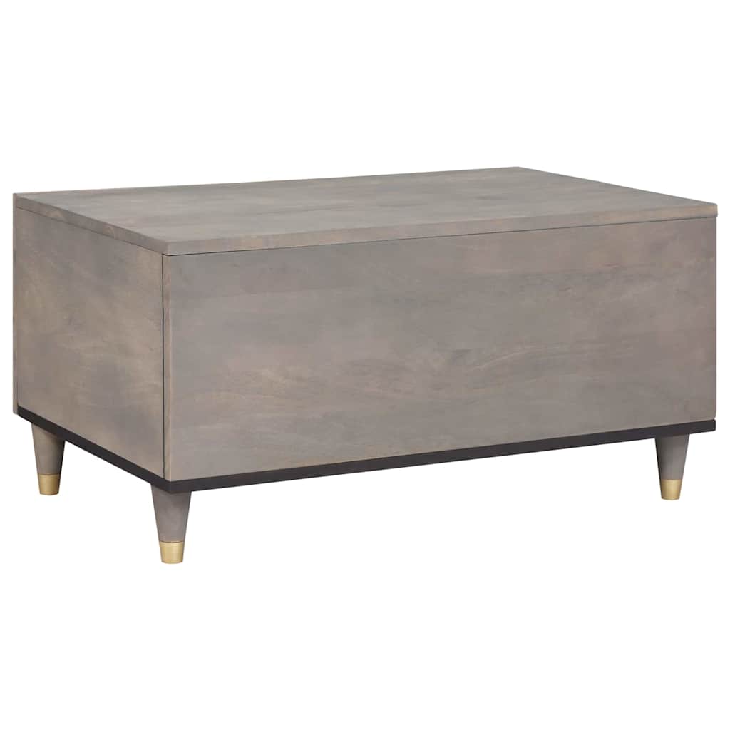 Coffee Table Gray 80 x 50 x 40 cm Solid Mango Wood