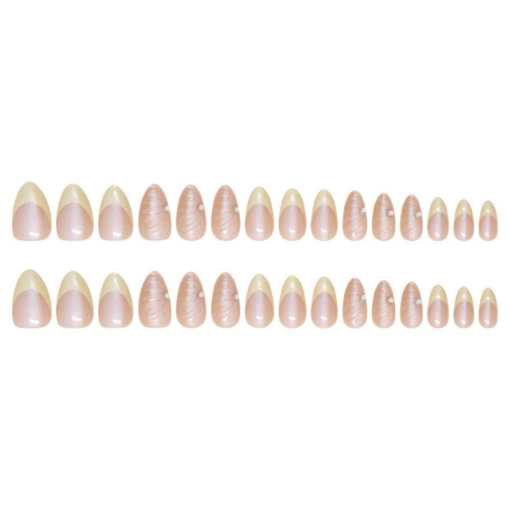 French False Nails Long Almond Nail Tips New Press On Nails DIY