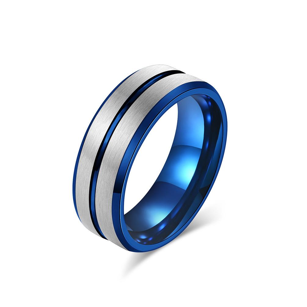 8mm Slotted Tungsten Steel Ring for Men Fashionable Light Luxury Personalized Two Tone Tungsten Gold Scratch Resistant Accessory