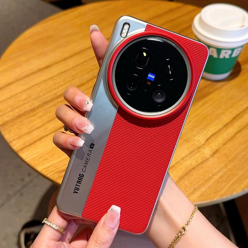 

Vertical Electroplating Silver Edge Red Lens Raised Protect Case For VIVO X200 Ultra X200s X200 Pro Camera Protect Cover vivo X200 Pro червоний