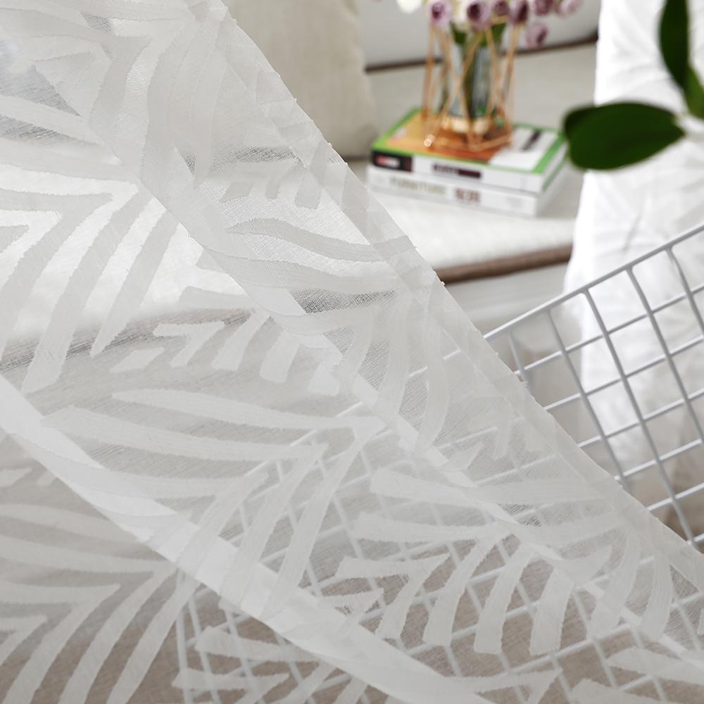 White Sheer Voile Window Curtain with Ring Top for Kitchen, Bedroom and Living Room (2 Panel,55''