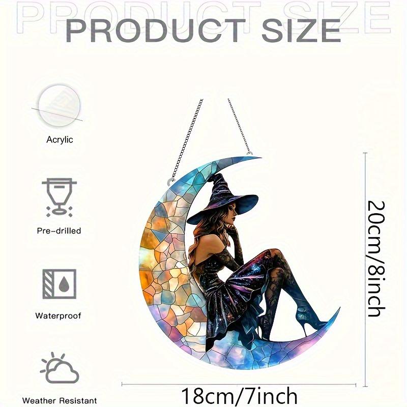

2D плоская подвеска ловец солнца луна акриловое украшение для окна подходит для гостиной, веранды, двора, сада, веранды, украшение для окна, подарок ведьмы 20CM