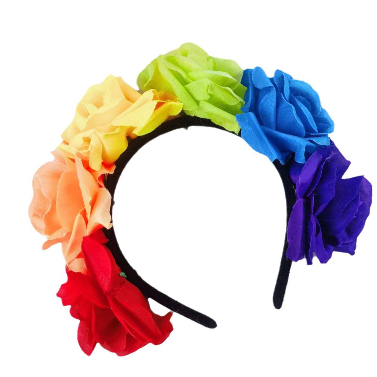 

Стильный радужный ободок для волос, розовый обруч для волос, костюм для ролевых игр на Хэллоуин, головной убор для выпускного вечера, вечеринки, живого шоу