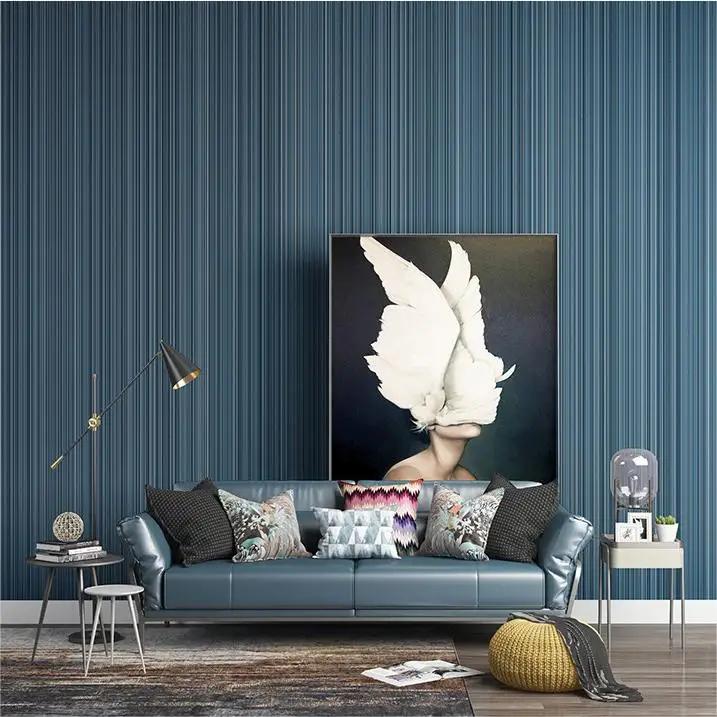 Modern Minimalist Gray Striped Wallpaper for Living Room Bedroom Background Non Self-adhesive Wallpaper Carta Da Parati