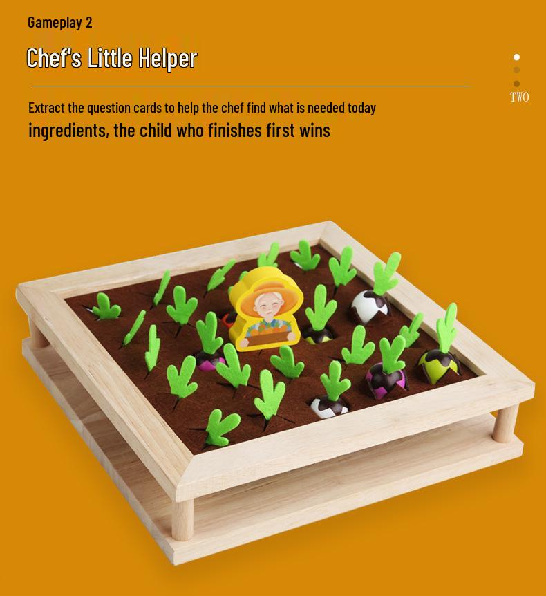 Zwei-in-Eins Holzrettich-Memory- & Stäbchenspiel für Kinder