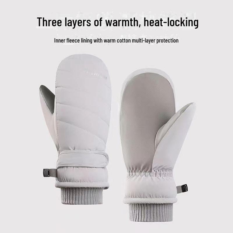Mănuși de iarnă antiderapante, termoizolate pentru schi și ciclism, cu căptușeală de catifea