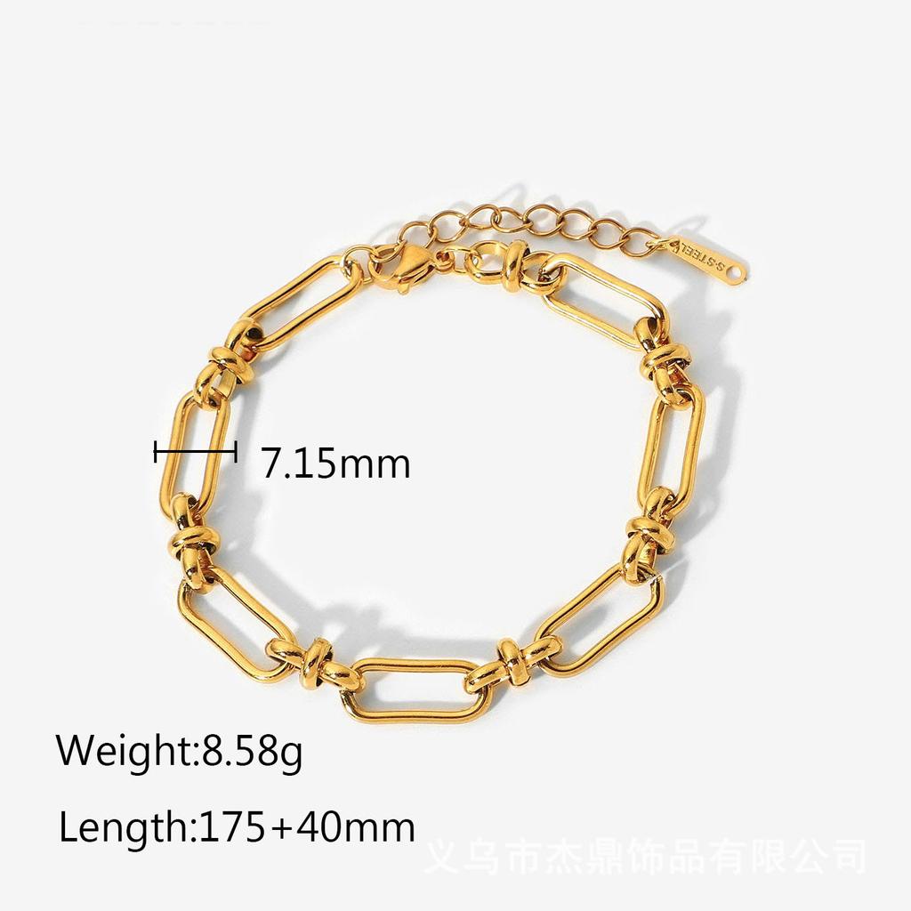Yori 2025 Stainless Steel Geometry Golden Bracelet 18 K PVD Plated Trendy Daily High Quality Jewelry Bijoux Women