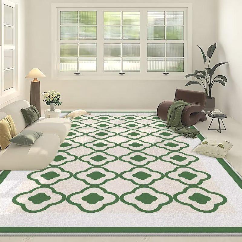 

French Style Fresh Plaid Carpet Living Room Sofa Large Area Carpet Floor Mat Comfortable Carpet 160*230cm