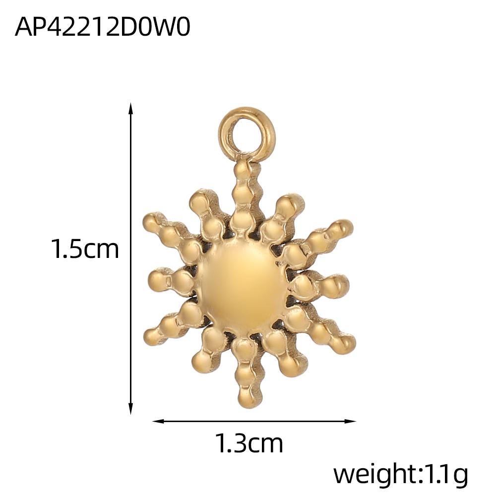 CARLIDANA New Gold Plated Charm Stainless Steel DIY Jewelry Pendant Multicolor Zircon Heart Butterfly Sun Flower Bowknot
