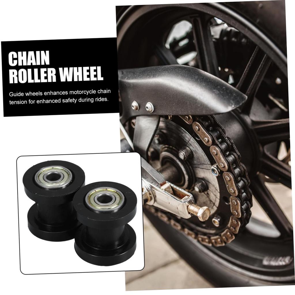 ibasenice 2pcs Chain Tensioner Chain Roller Tensioner Bearing Wheel Guide Roller Chain Slider Guide Roller Wheel Roller Bike Chain