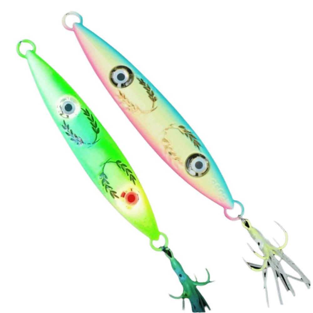 Hook Stripe Luminous UV Fishing Bait 200g 250g Slow Sinking Jig Glow Jig Lure UV Fishing