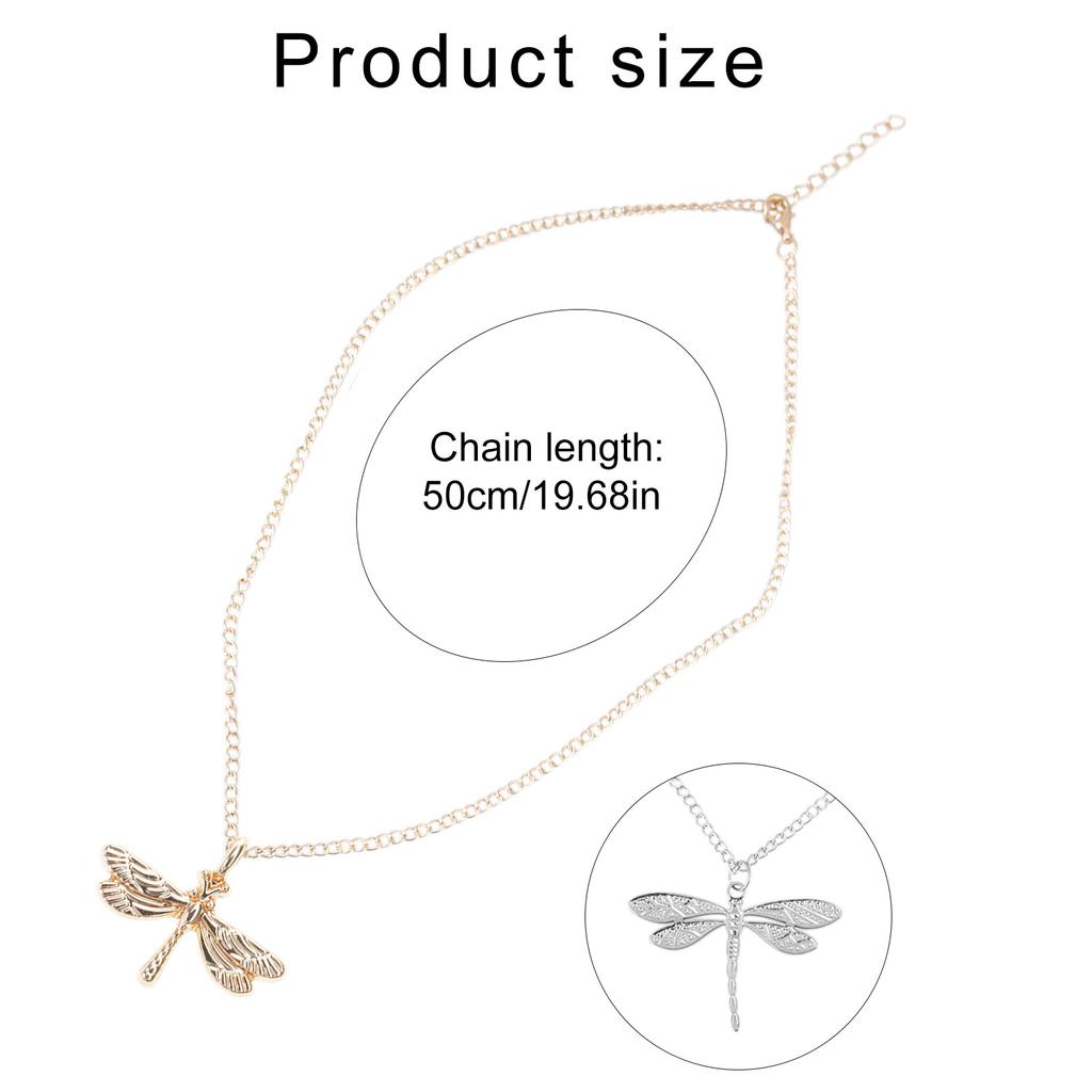 Trendy Dragonflies Zircon Charm Necklace for Stylish Women Ladies Sturdy Alloy Fashion Jewelry for Adults Casual Wear